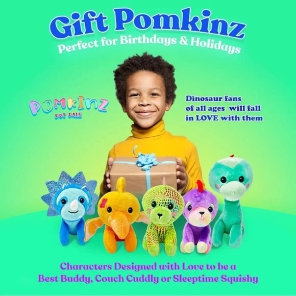 Pomkinz 7 Piece Plush Dinosaur Set. New with tag.- Super soft dinosaur plush - Picture 2 of 7